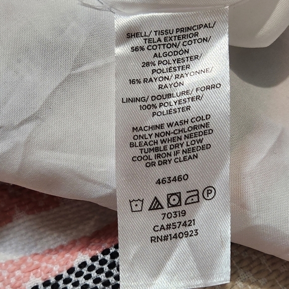 Size 4 Pencil Skirt knee-length Cotton blend Woven White Tan Black Pink LOFT - Picture 12 of 13